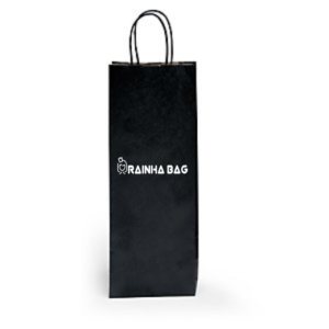 Saco de Papel Kraft Preto Para Garrafa